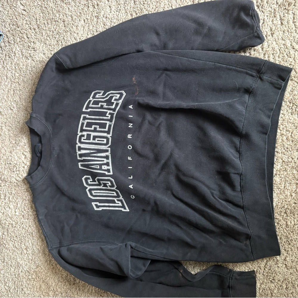 Brandy Melville Black Los Angeles Crew Neck